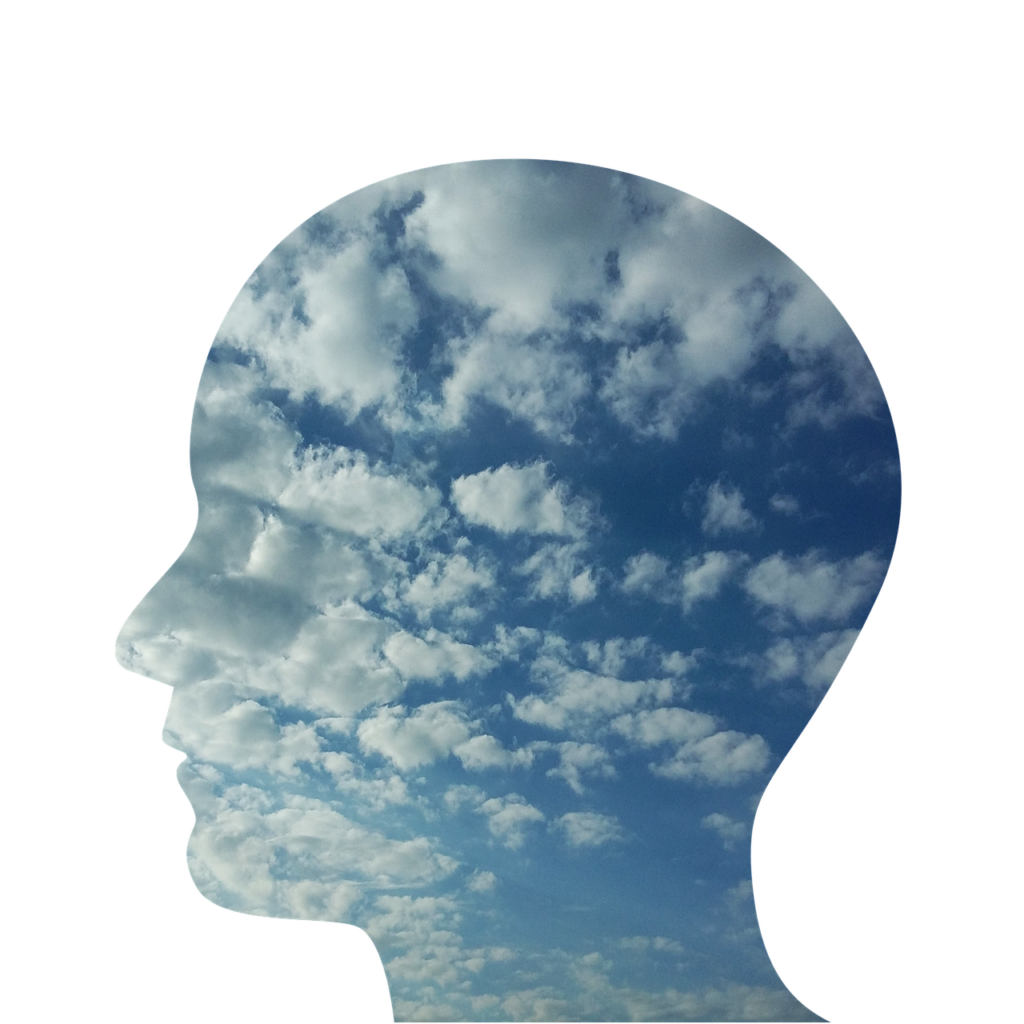 head, man, person, people, face, profile, loneliness, happiness, thoughts, sky, nature, clouds, anxiety, confusion, mental confusion, psychology, to think, emotion, thought, mind
